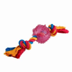 Игрушка для собак: Мяч с шипами на канате (100 г)