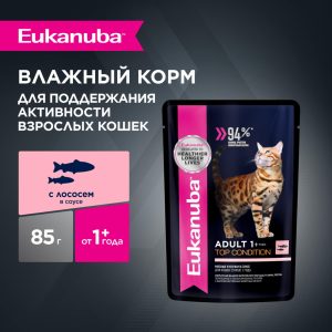 Паучи для кошек с лососем в соусе, 24 шт (24 шт)