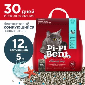 Комкующийся наполнитель "Морской бриз" (пакет), 12 л (5 кг)