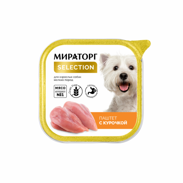 Консервы паштет для взрослых собак мелких пород старше 1 года с курочкой (100 г)
