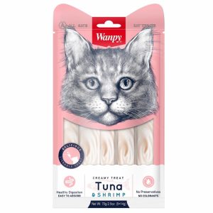 Лакомство для кошек «нежное пюре» из тунца и креветок (70 г)