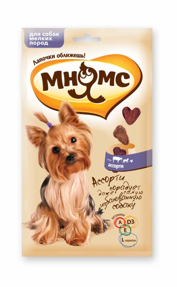 Лакомство для собак малых пород Ассорти (говядина, ягненок, курица) (60 г)
