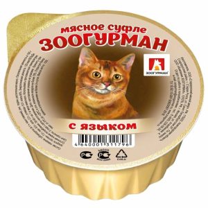 Консервы для кошек  «Мясное суфле» с языком (100 г)
