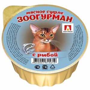 Консервы для кошек  «Мясное суфле», с рыбой , ламистер (100 г)