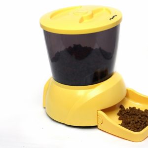 Автокормушка на 2 кг корма для кошек и мелких пород собак, желтая (1.9 кг)