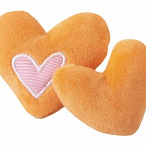 Игрушка для кошек: плюшевые сердечки с кошачьей мятой, оранжевые (ЮАР) (14 г)