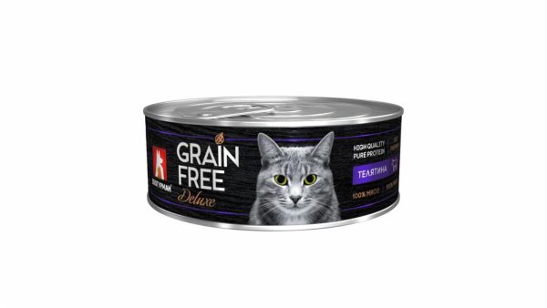 Консервы для кошек "GRAIN FREE" со вкусом телятины (100 г)