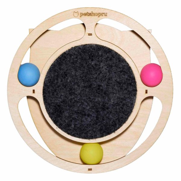 Развивающая игрушка для кошек "Круг" с ковровой когтеточкой (280 г)
