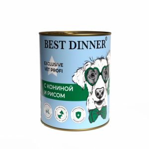 Гипоаллергенные консервы "С кониной и рисом" для собак всех пород (340 г)