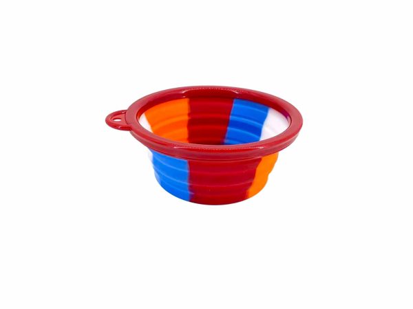 Силиконовая складная миска "Радуга", красная (300 г)