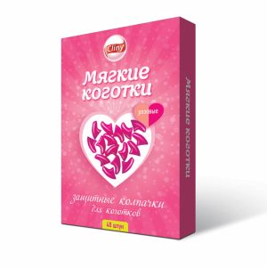 Колпачки на когти для кошек "Мягкие коготки", розовые (40 шт)