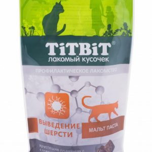Хрустящие подушечки для кошек, с говядиной для выведения шерсти (60 г)