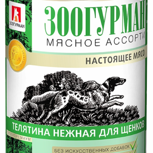 Консервы для щенков "Мясное ассорти", телятина (350 г)