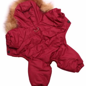 Winter зимний комбинезон для собак, унисекс, бордовый (XS)