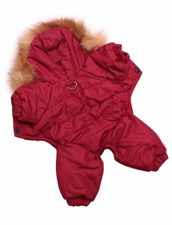 Winter зимний комбинезон для собак, унисекс, бордовый (XS)