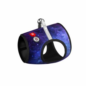 Шлея для собак мягкая c QR-паспортом, рисунок "NASA21" (ХS2)