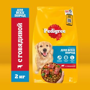 Сухой полнорационный корм PEDIGREE® для взрослых собак всех пород, с говядиной, 2кг (2 кг)