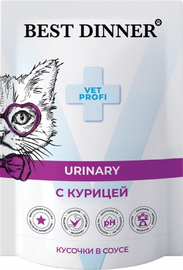 Паучи для кошек Urinary кусочки в соусе с Курицей (85 г)