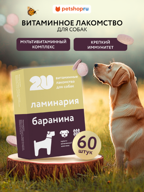 Мультивитаминное лакомство для собак для крепкого иммунитета с ламинарией, Immuno Dog, 60шт (60 шт)