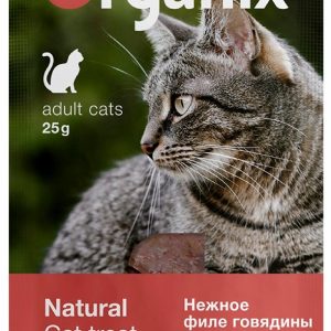 Лакомство для кошек "Нежное филе говядины, приготовленное на пару" 100% мясо (25 г)