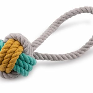 Игрушка для собак Мяч плетеный с петлей, в ассортименте (20х6.5 см)