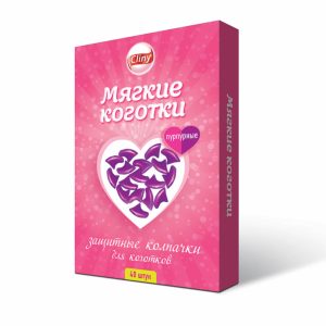 Колпачки на когти для кошек "Мягкие коготки", пурпурные (40 шт)