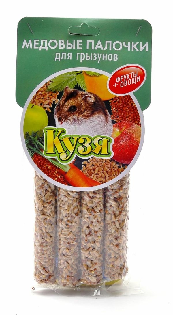 Палочки для грызунов "фрукты+овощи", 4 шт (15 г)