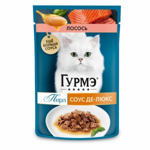 Влажный корм Перл Соус Де-люкс для кошек, с лососем в роскошном соусе, 1 шт (1 шт)