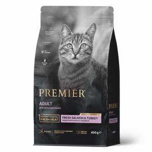 Свежее филе лосося с индейкой для взрослых кошек (400 г)