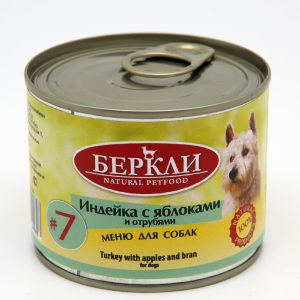 Консервы для собак с индейкой, яблоками и отрубями LOCAL (200 г)
