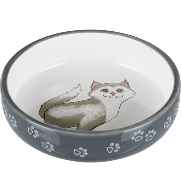 Миска для кошек, 0,3л, 15 см, серый (351 г)