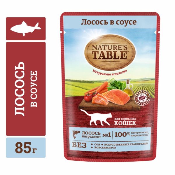 Влажный корм для кошек "Лосось в соусе", 28шт (2.38 кг)