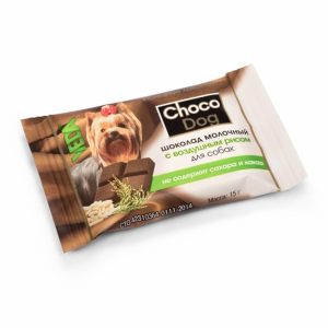 CHOCO DOG шоколад молочный с воздушным рисом, лакомство для собак (15 г)