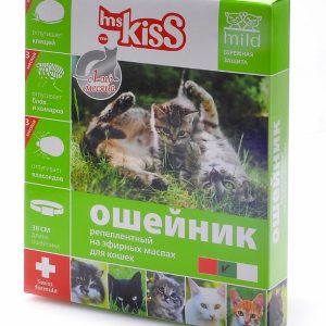 Ошейник от блох, клещей, комаров для котят с 4 недель и кошек, 38 см, зеленый (защита 3 мес.) (50 г)