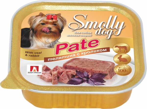 Консервы для собак "Smolly dog" Телятина с кроликом (100 г)