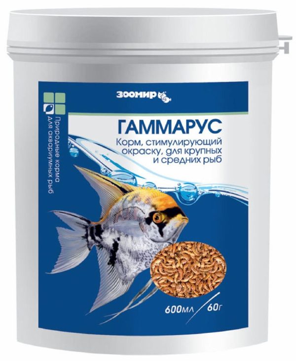 Гаммарус для рыб, рептилий, земноводных, птиц, 600 мл (60 г)