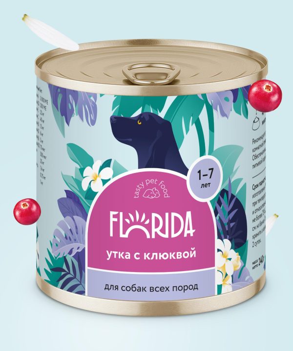 Для собак "Утка с клюквой", 240 г. Влажный корм (240 г)
