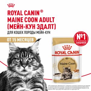 Для взрослых кошек породы Мэйн Кун, кусочки в соусе, Maine Coon Adult (1 шт)