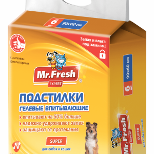 Подстилка-пеленка для кошек и собак Expert  Super, впитывающая, 6 шт (90*60 см)