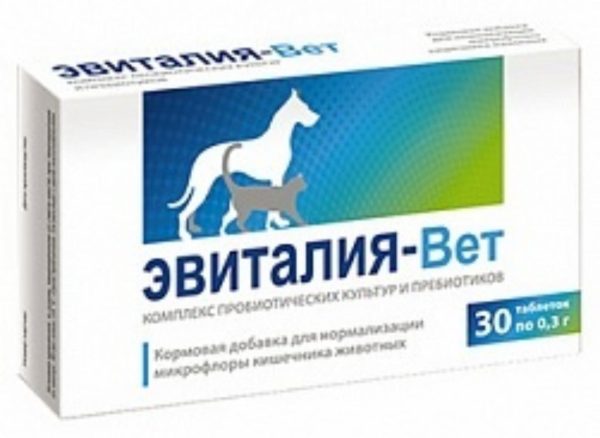 Комплекс пробиотических культур и пребиотиков Эвиталия-Вет, 30 таблеток (27 г)