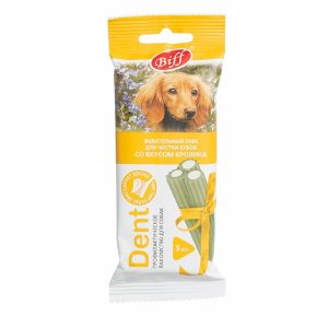 DENT, жевательный снек для собак средних пород, со вкусом кролика, 3 шт. (50 г)