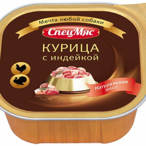 Консервы для собак "СпецМяс" курица с индейкой (300 г)