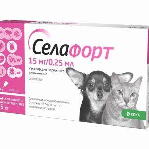 Селафорт для кошек и собак <2,5 кг, 15 мг/0,25мл, 1 пипетка (0.25 мл)