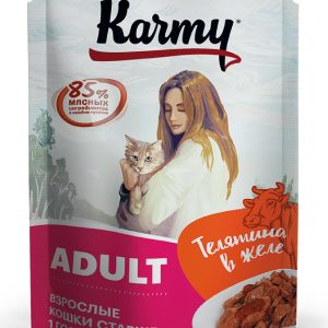 Бокс 12 шт. Паучи для кошек с телятиной в желе старше 1 года (960 г)