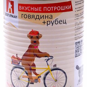 Консервы для собак "Мясное ассорти" говядина + рубец (350 г)