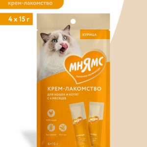 Крем-лакомство с курицей для кошек (4 шт)