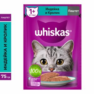 Влажный корм  для кошек, паштет с индейкой и кроликом (75 г)
