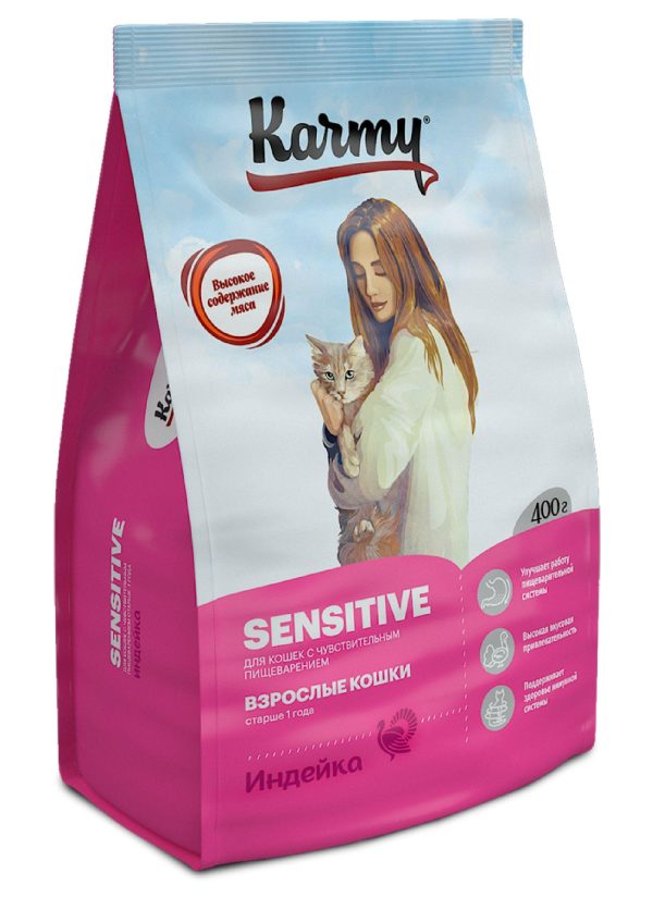 Сухой корм для кошек с чувствительным пищеварением с индейкой (400 г)