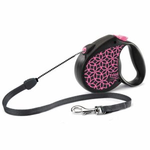 Поводок-рулетка для собак "Flexi Life Pink", трос (5м, 20кг)