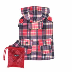 Плащ с капюшоном в клетку "Баррингтон", красный (XL)